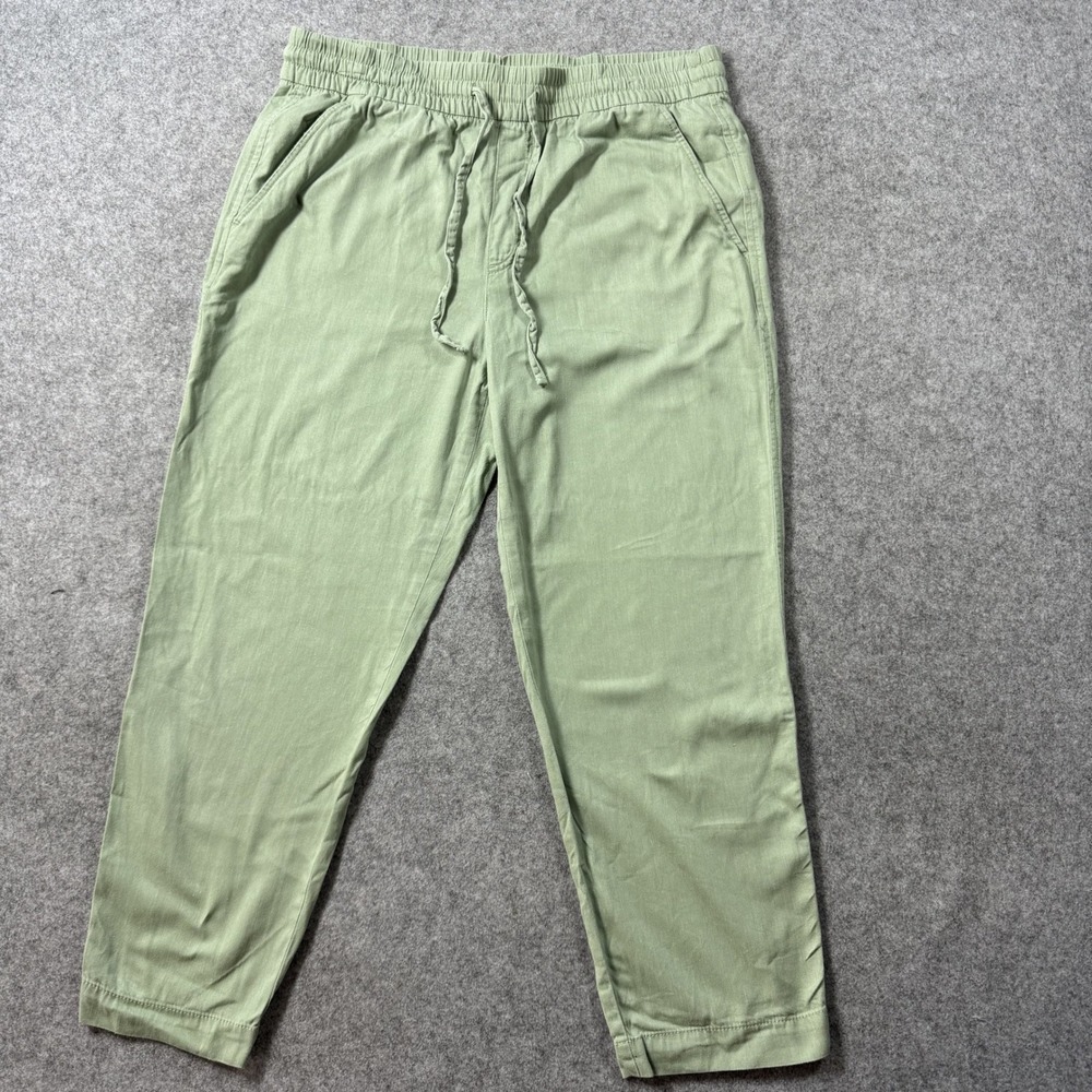Gap Womens Easy Pant Medium Sage Green Cotton Rayon Drawstring Elastic Waist